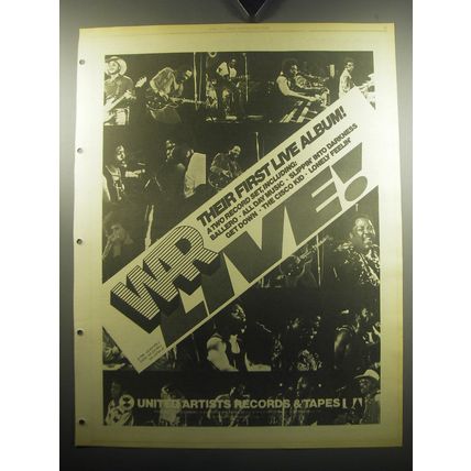 1974 War Live! Album Ad - Their first live album