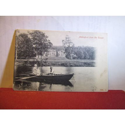 ABBOTSFORD FROM THE TWEED antique postcard advert OWEN MEREDITH, BROMLEY KENT =