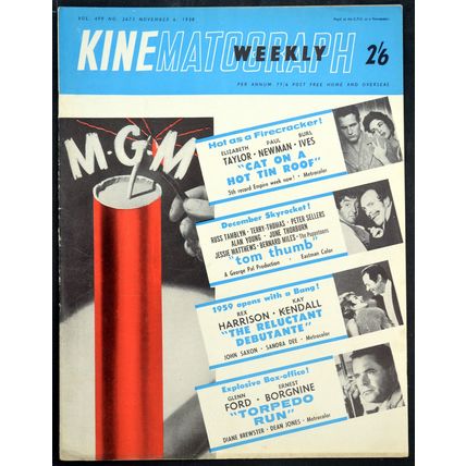 KINE WEEKLY 1958 Three Men In a Boat, Sailor Beware UK MAGAZINE