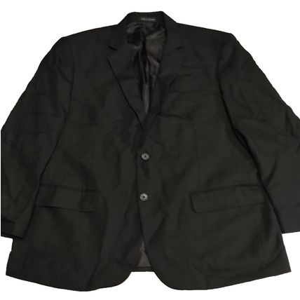 Jones New York Mens Blazer Black S46 Button Sleeve Inner Pockets Back Slit