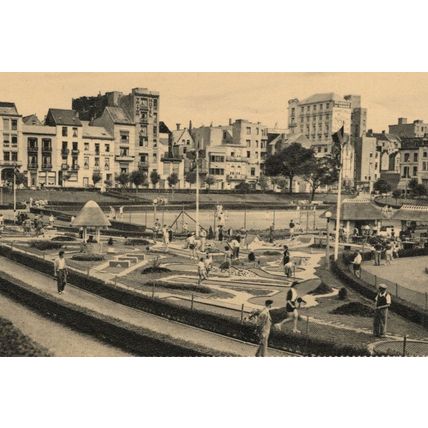 Blankenberge Tom Thumb Crazy Miniature Golf Course Belgium RPC Postcard
