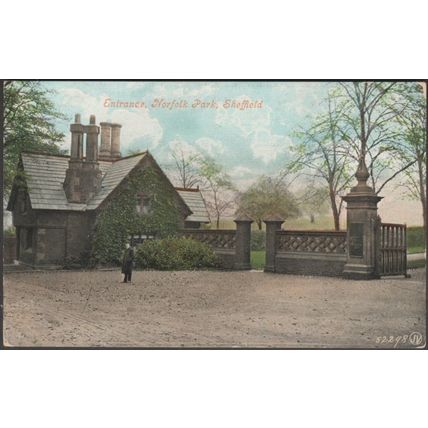 Entrance, Norfolk Park, Sheffield, Yorkshire, c.1905-10 - Valentine's Postcard