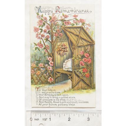 vintage postcard -Happy Remeberance - Birthday