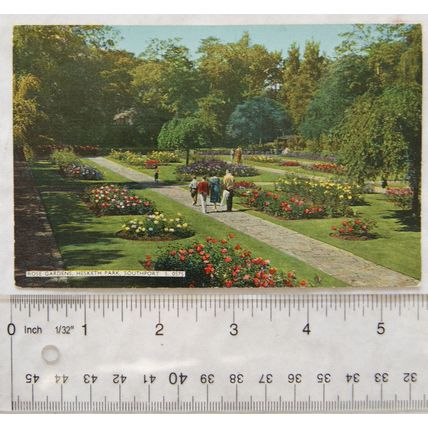 1963 postcard Rose Garden, Hesketh Park, Southport
