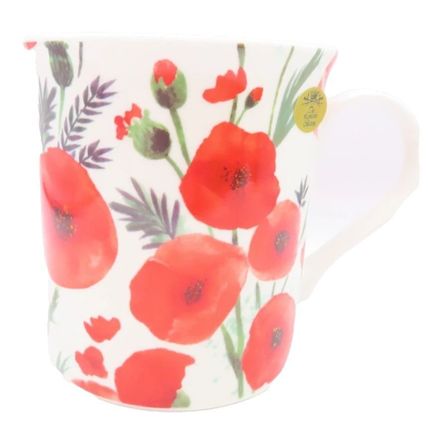 Red Poppies Mug Fine China Mug 9 CM Ceramic Dishwasher & Microwave Safe Gift