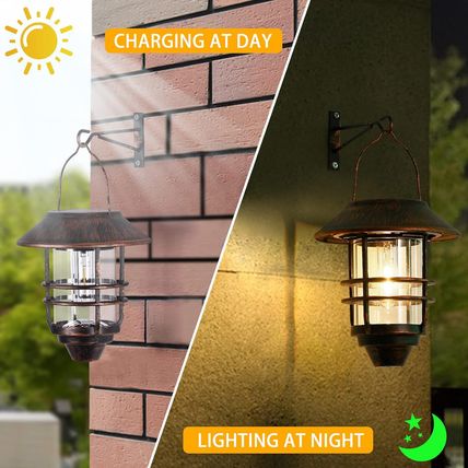 Solar Lantern Outdoor, Hanging Waterproof Solar Lights with Wall Mount Kit for G
