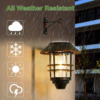 Solar Lantern Outdoor, Hanging Waterproof Solar Lights with Wall Mount Kit for G