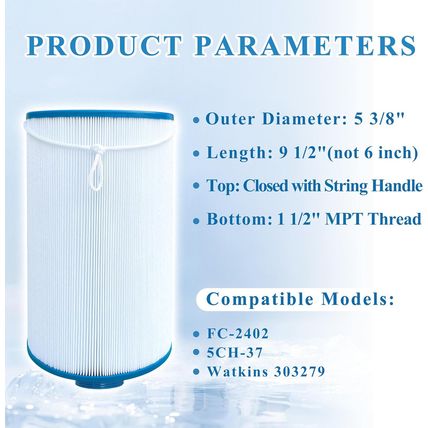Spa Filter Compatible with FC-2402, Watkins 303279, 5CH-37,78460, PFF42TC-P4, 2