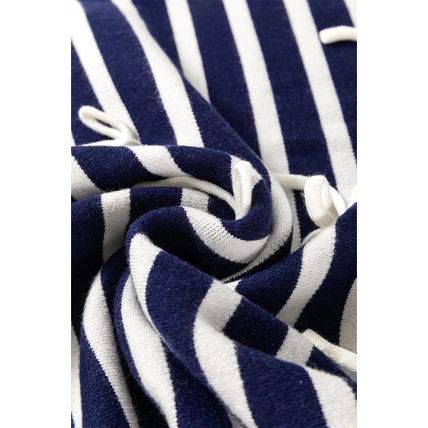 Blue Stripe Knitted Bow Decor Sweater Vest