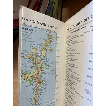RARE 1960s BARTHOLOMEW'S RAC SIXTH INCH MOTORING MAP #7 CENTRAL SCOTLAND (LL)