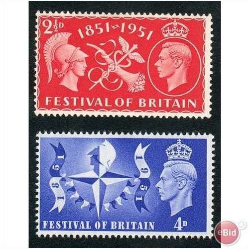 GB stamps 1951 MNH set - KGV1 Festival of Britain