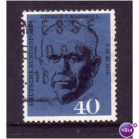 GERMANY 1960 40pf BLACK AND BLUE GEORGE MARSHALL SG1258 FINE USED