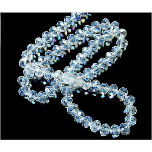 15 no. Faceted Rondelle Clear Crystal Glass 10 mm Beads Jewellery Making 2018