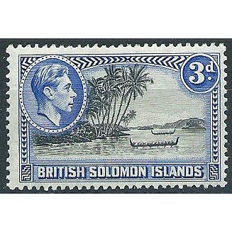 Solomon Islands 1939 SG65 3d Black & Ultramarine Mounted Mint ... .