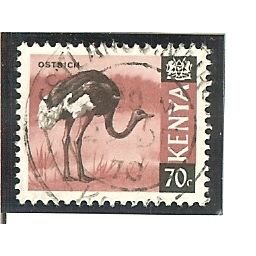 Kenya QEII 1966 Definitive 70c Ostrich Used SG 28 postage stamp