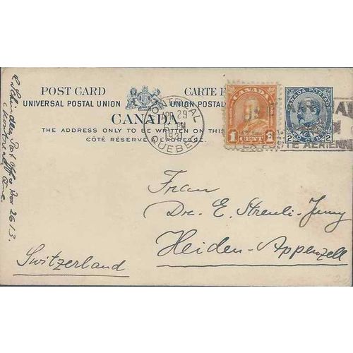 Canada Arch Leaf Issue 1931 3 Cent Rate Montreal Quebec to Switzerland