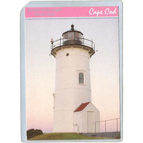 MA Woods Hole Lighthouse Postcard Nobeska Light Cape Cod lighthouse_box1~538
