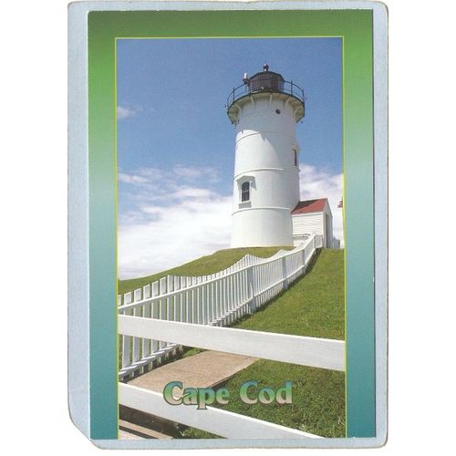MA Falmouth Lighthouse Postcard Nobeska Light Cape Cod lighthouse_box1~535