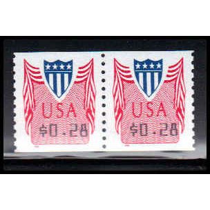 CVP33 28c Shield Very Fine MNH Pair PA5044