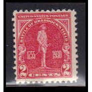 688 2c Battle of Braddock Just Clears MNH O2614