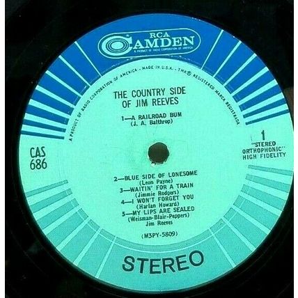 1962 Country Side of Jim Reeves LP Record Album Vinyl Vintage (P1)
