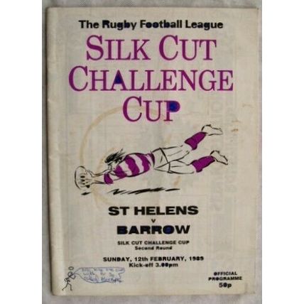 1989 programme St. Helens v. Barrow, Challenge Cup, 2nd Round