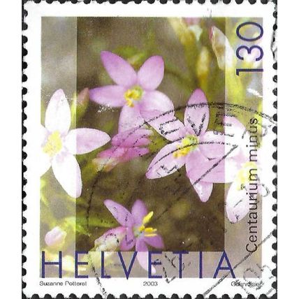 SWITZERLAND, FLOWER, Centaurium minus, brown 2003, 130c