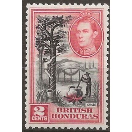 British Honduras 1938 SG151 2c Black & Scarlet Mounted Mint .