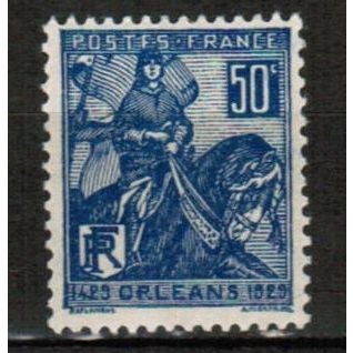 1929 France Sc# 245 Mint hinged -Joan of Arc 50c