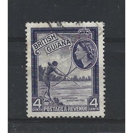 BritishGuiana.SG334 4c Amerindian Shooting Fish.Fine Used.Nov24o