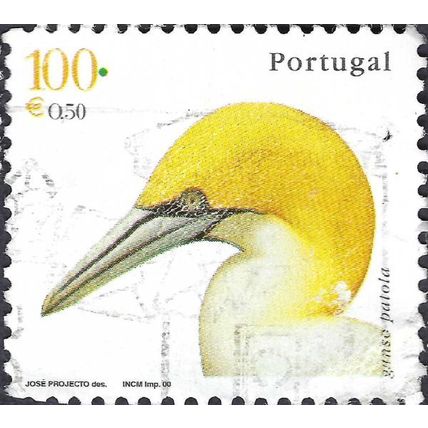 PORTUGAL, BIRD, Northern Gannet, Morus bassanus, white 2000, 100Esc, -.50