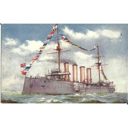 Naval HMS DRAKE Tuck Oilette Postcard (9082)