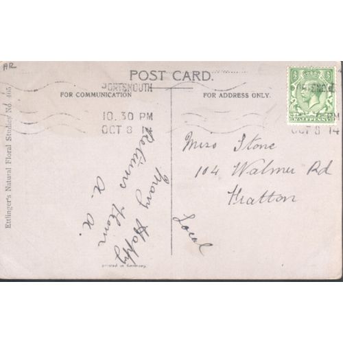 Antique GB Greetings Card 1914 - Loving Birthday Wishes