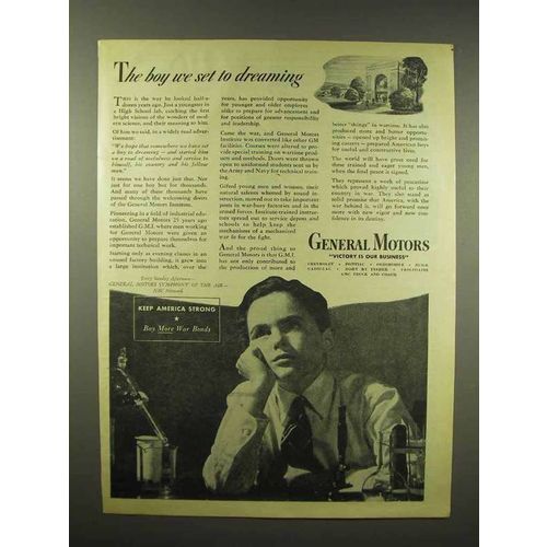 1944 General Motors Ad - The Boy We Set To Dreaming
