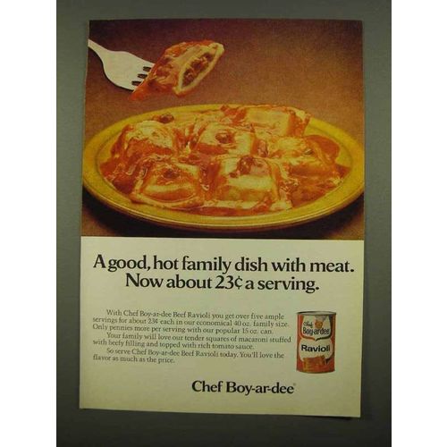 1975 Chef Boy-Ar-Dee Ravioli Ad - Hot Dish
