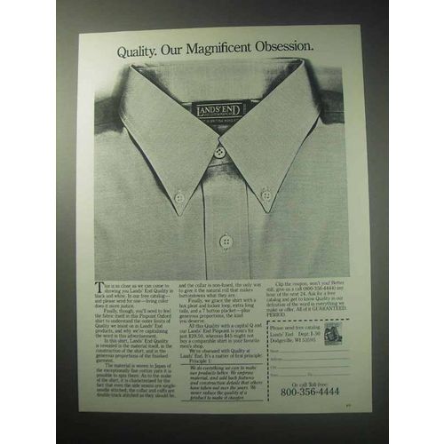 1985 Lands' End Shirts Ad - Our Magnificent Obsession