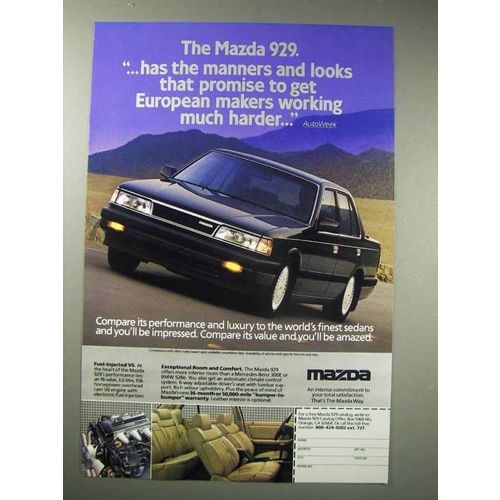 1988 Mazda 929 Car Ad - The Manners and Looks