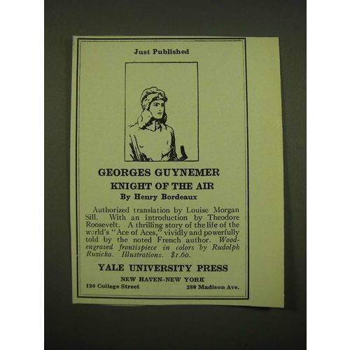 1918 Yale University Press Ad - Just Published Georges Guynemer