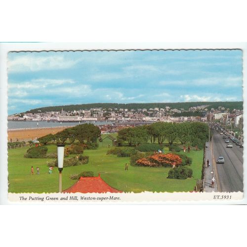 The Putting Green and Hill Weston-Super-Mare Postcard Somerset 5931