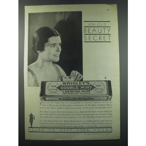 1930 Wrigley's Double Mint Chewing Gum Ad - An old beauty secret