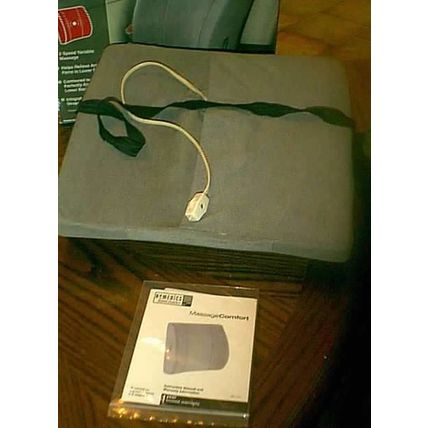 HOMEDICS MASSAGE COMFORT MASSAGING LUMBAR CUSHION MOBILE POSTURE SUPPORT GREY