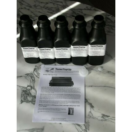 Five Bottles of Compatible Toner Refill for Brother HL-7050 TN-5500 TN-700