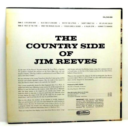 1962 Country Side of Jim Reeves LP Record Album Vinyl Vintage (P1)