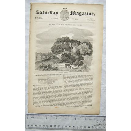 1838 The Saturday Magazine No. 392 The Wye & Monmouthshire, Coronation, Thames