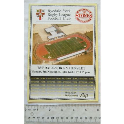 1989 programme Ryedale York v. Hunslet