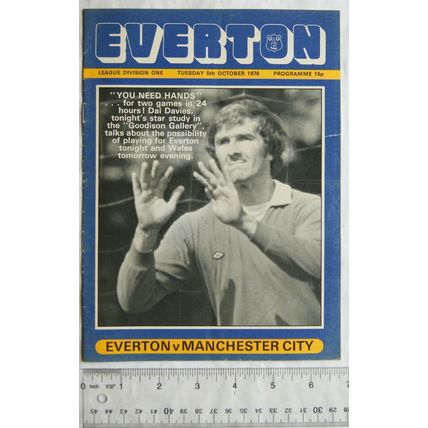 1976 programme Everton v. Manchester City