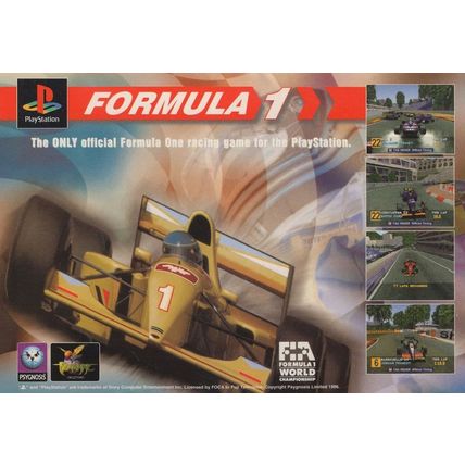 Formula 1 Grand Prix First Playstation Game Advertising Postcard