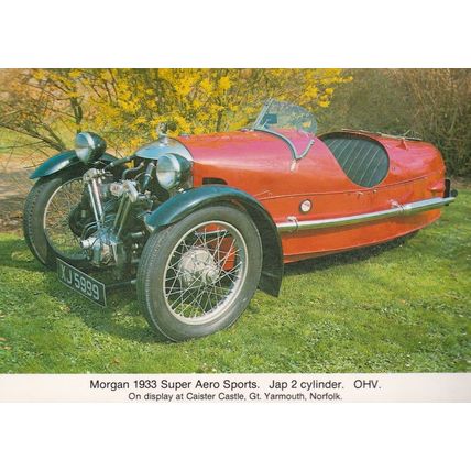 Morgan 1933 Super Aero Sports 2 Cylinder Classic Car Postcard