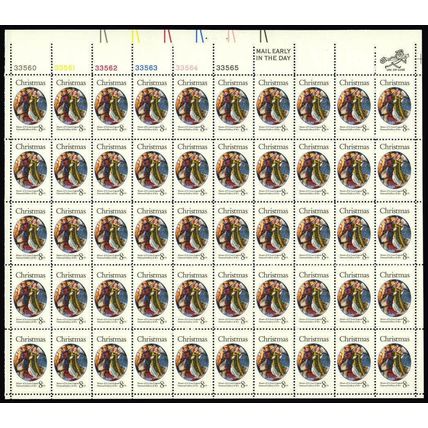 Master of St Lucy Christmas Sheet of Fifty 8 Cent Postage Stamps Scott 1471