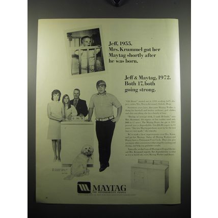 1972 Maytag Washer and Dryer Ad - 1955. Mrs. Krummel got her Maytag